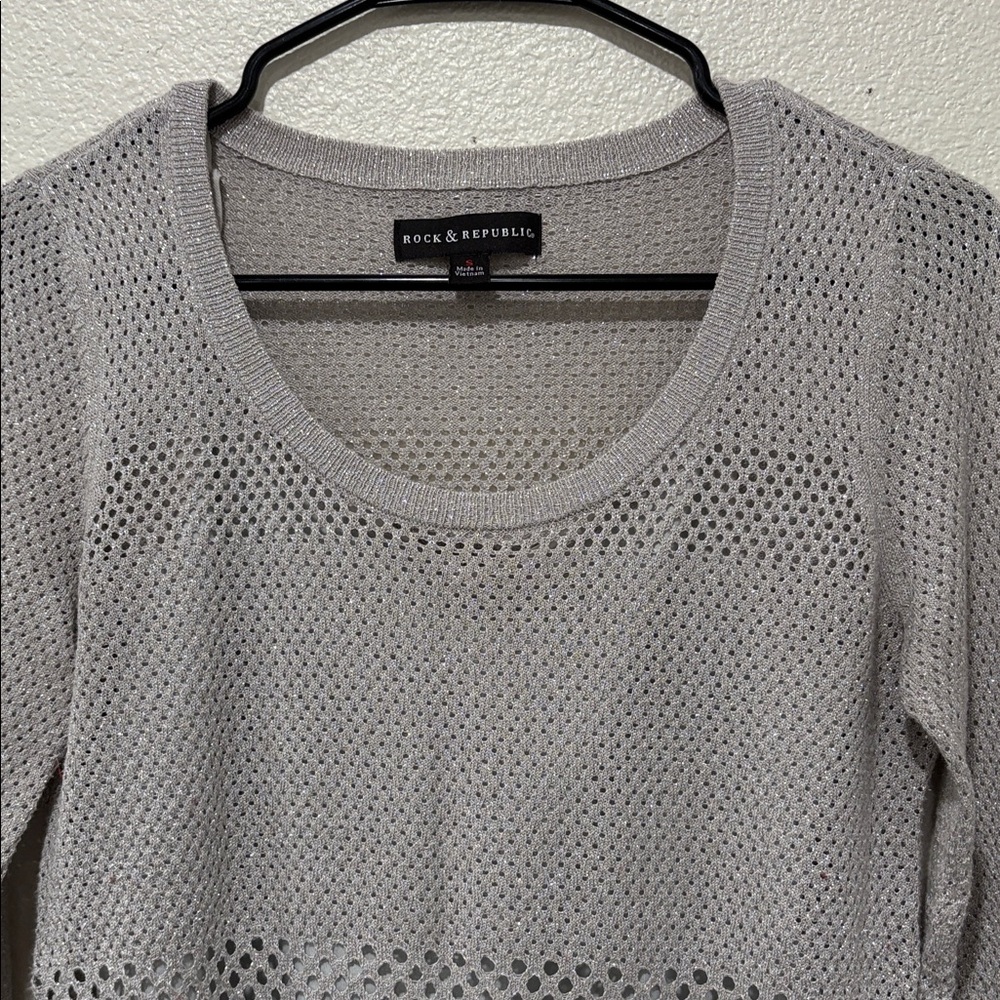 Rock & Republic Light Gray Sparkling Women's Sweater